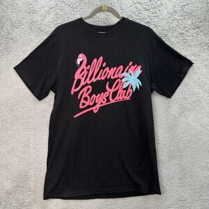 VTG Billionaire Boys Club Men's Small Graphic T-Shirt Hot Pink Flamingo‎ Script
